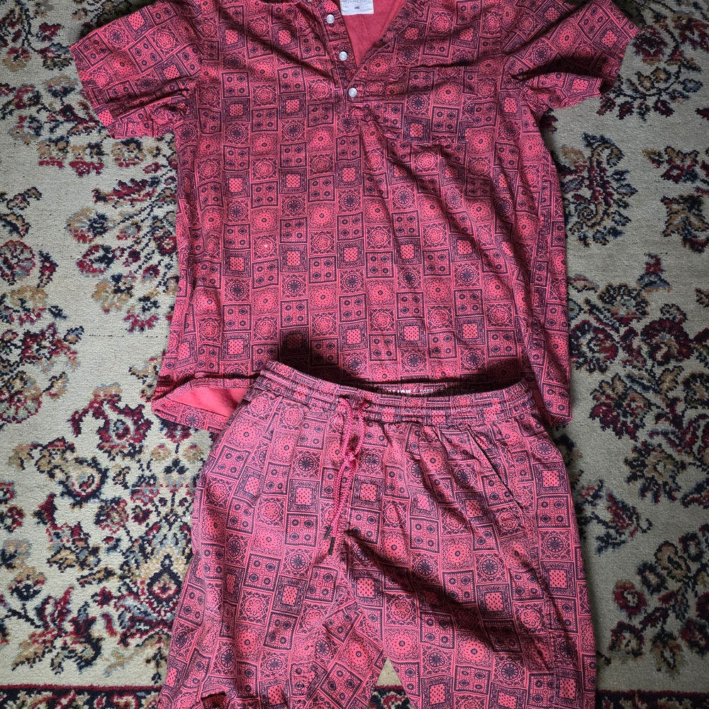 Wildfang Womens Red Geometric Set